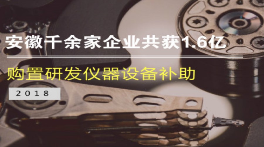 安徽千余家企业共获1.6亿购置研发仪器设备补助